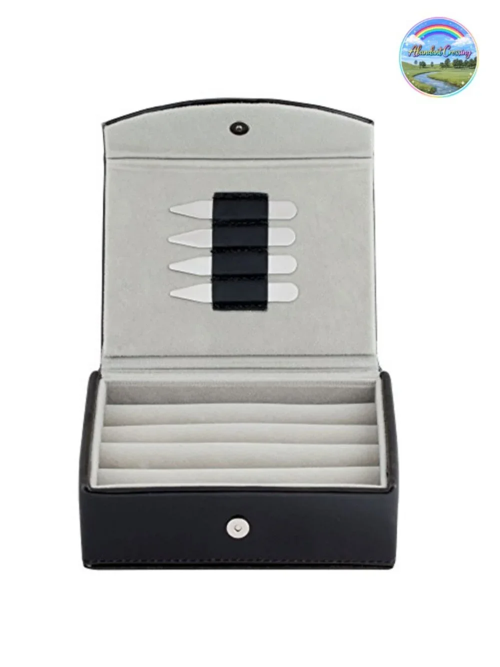 Men's Leather Travel Cufflink Box Holds Rings & Cufflinks